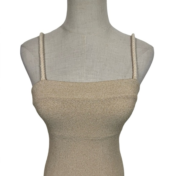 Free People Island Rope Strap Midi Dress Neutral Minimalist - Picture 4 of 10